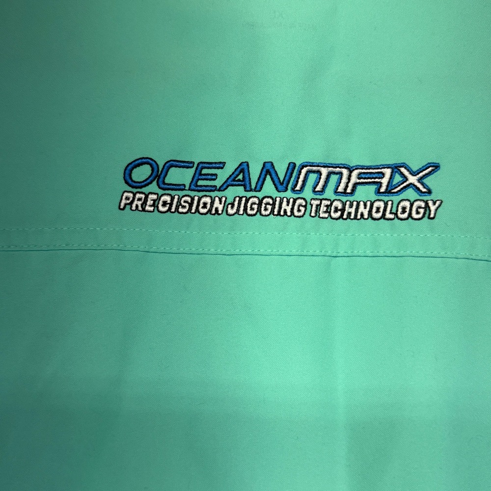 Bimini Bay Fishing Shirt Mens XL Mint Green Bangladesh Poly Mesh Utility Pockets - Picture 4 of 11